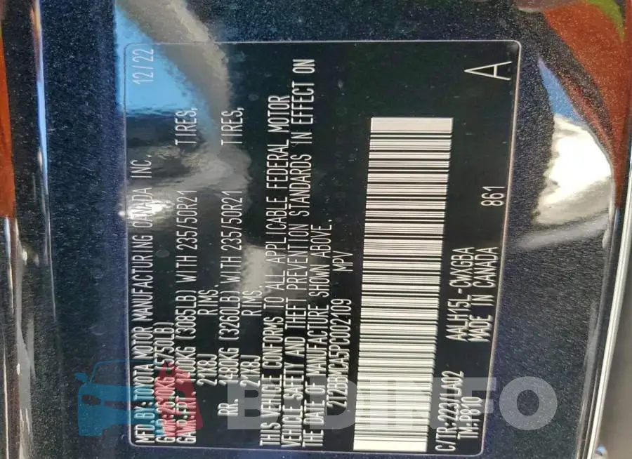 2T2BBMCA5PC002109 Photo# 14