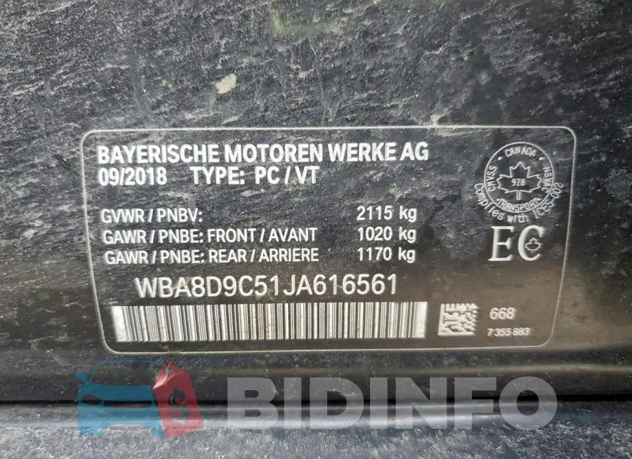 WBA8D9C51JA616561 Photo# 12