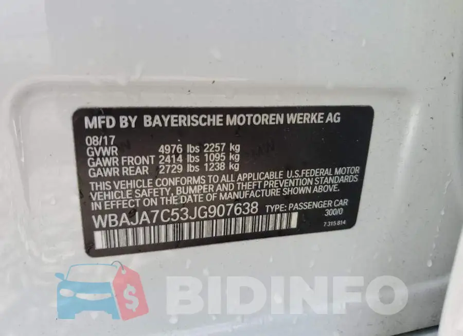 WBAJA7C53JG907638 Photo# 12