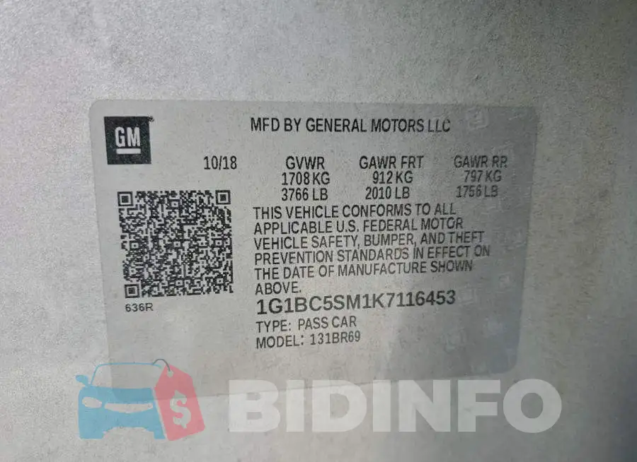 1G1BC5SM1K7116453 Photo# 13