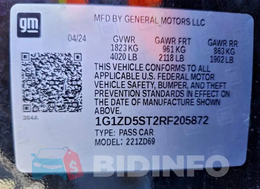 1G1ZD5ST2RF205872 Photo# 12