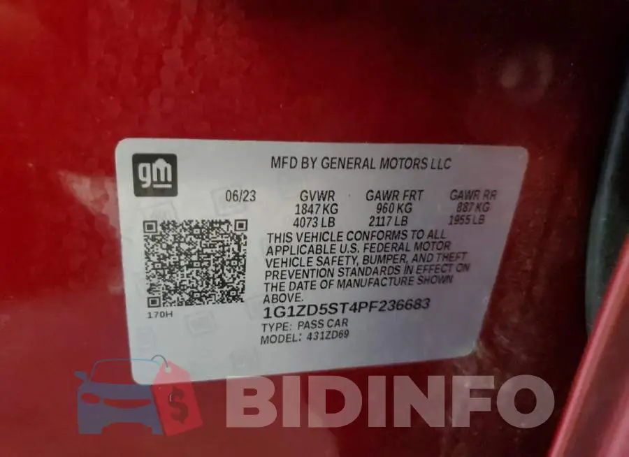 1G1ZD5ST4PF236683 Photo# 12