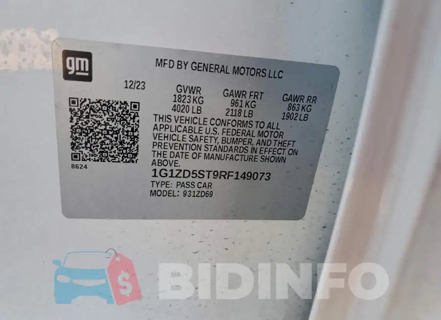 1G1ZD5ST9RF149073 Photo# 12