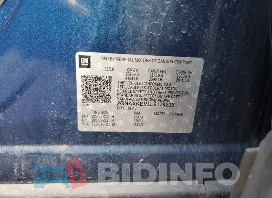 2GNAXKEV1L6179216 Photo# 14