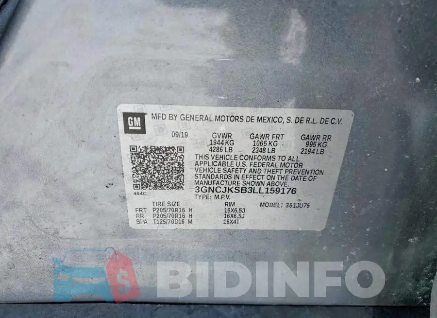 3GNCJKSB3LL159176 Photo# 14