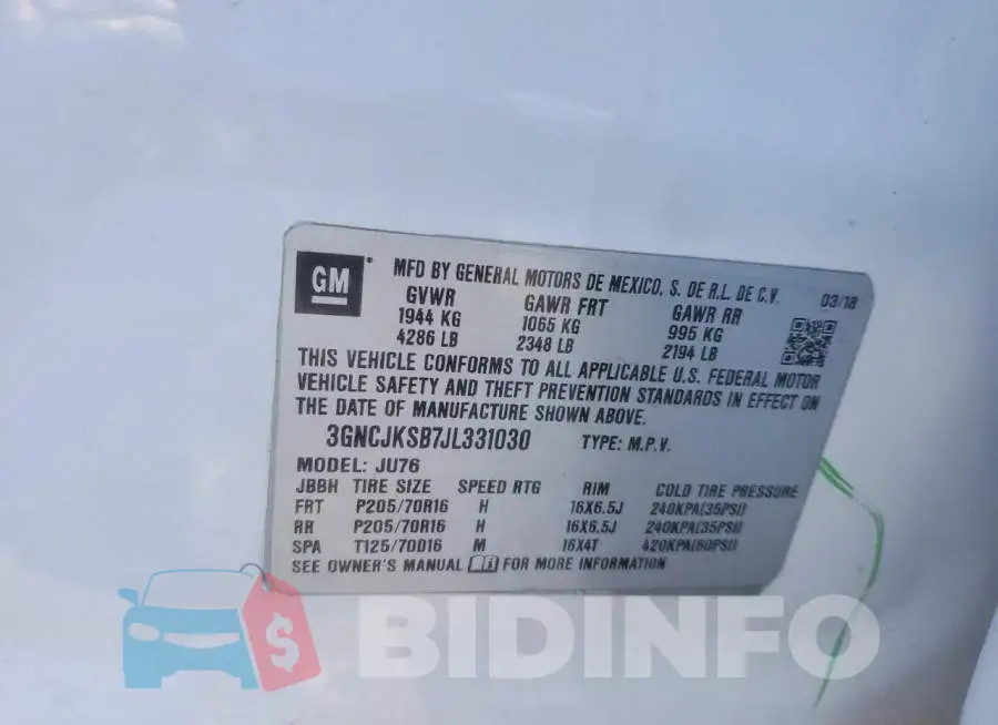 3GNCJKSB7JL331030 Photo# 14