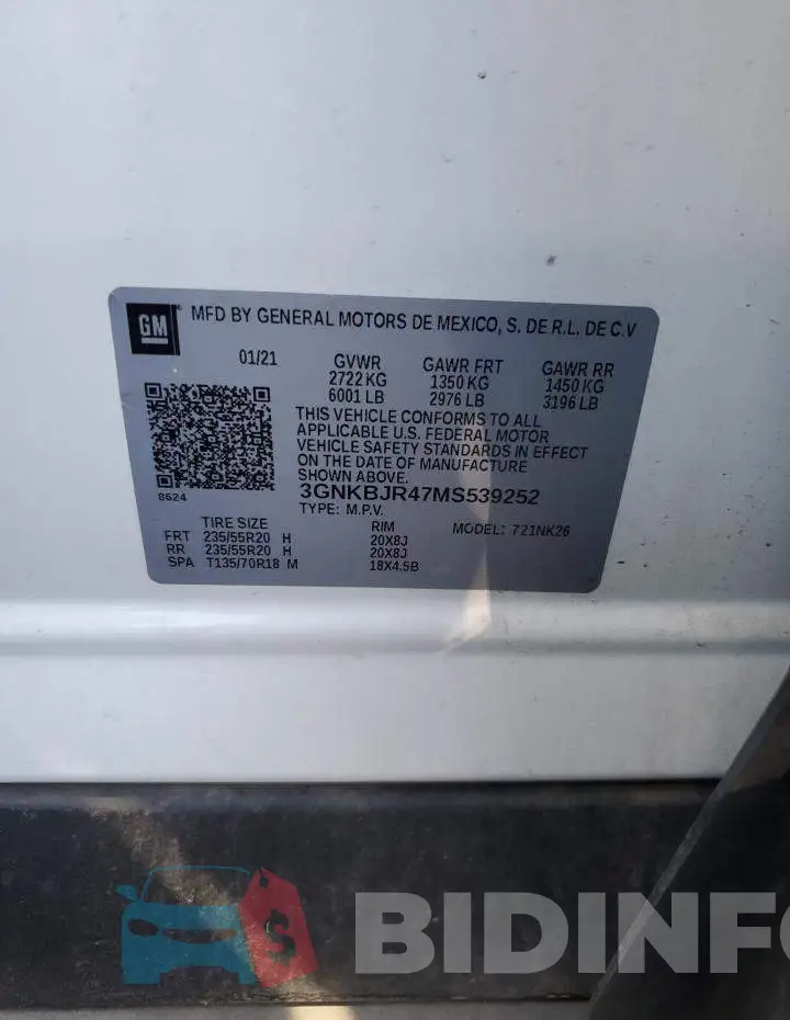 3GNKBJR47MS539252 Photo# 12
