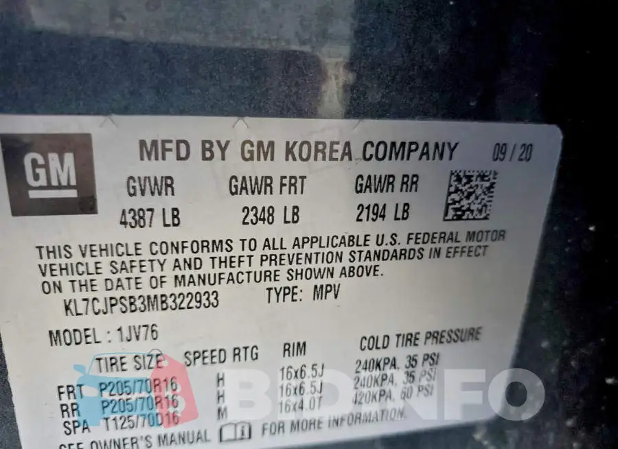 KL7CJPSB3MB322933 Photo# 13