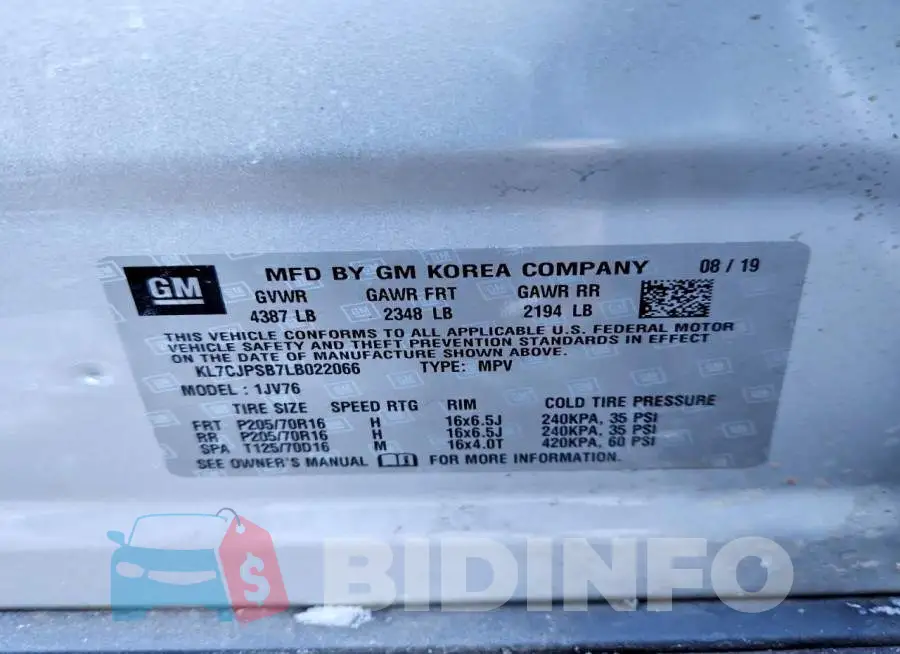 KL7CJPSB7LB022066 Photo# 12
