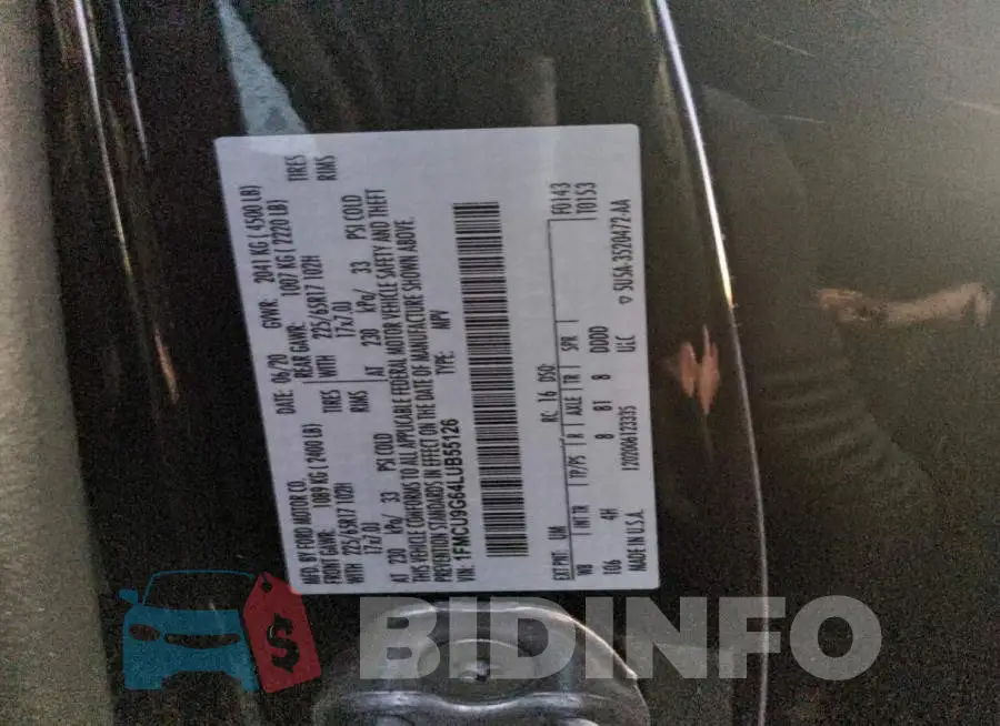 1FMCU9G64LUB55126 Photo# 13