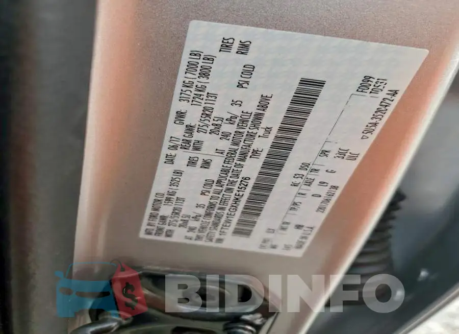 1FTEW1EGXHKE15276 Photo# 12
