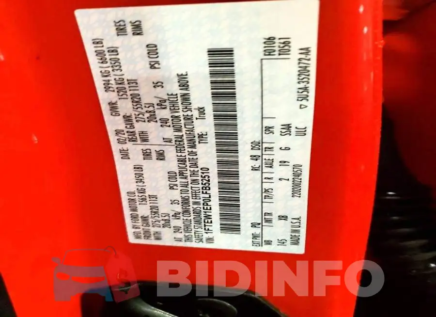 1FTEW1EP0LFB52510 Photo# 13