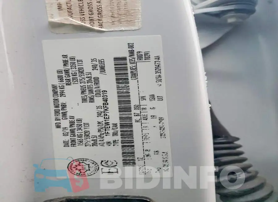 1FTEW1EP7KFB40319 Photo# 12