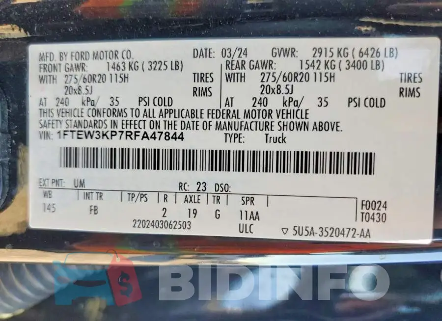 1FTEW3KP7RFA47844 Photo# 12