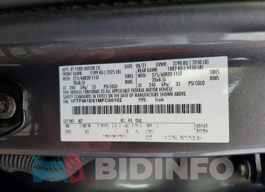 1FTFW1E81MFC60102 Photo# 13