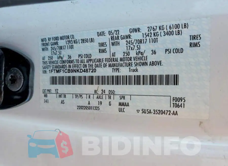 1FTMF1CB9NKD48720 Photo# 13