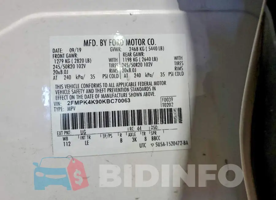 2FMPK4K90KBC70063 Photo# 14