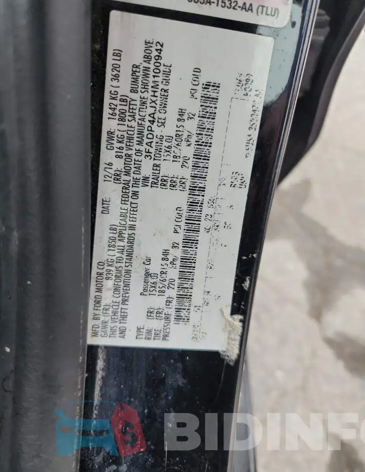 3FADP4AJXHM100942 Photo# 12