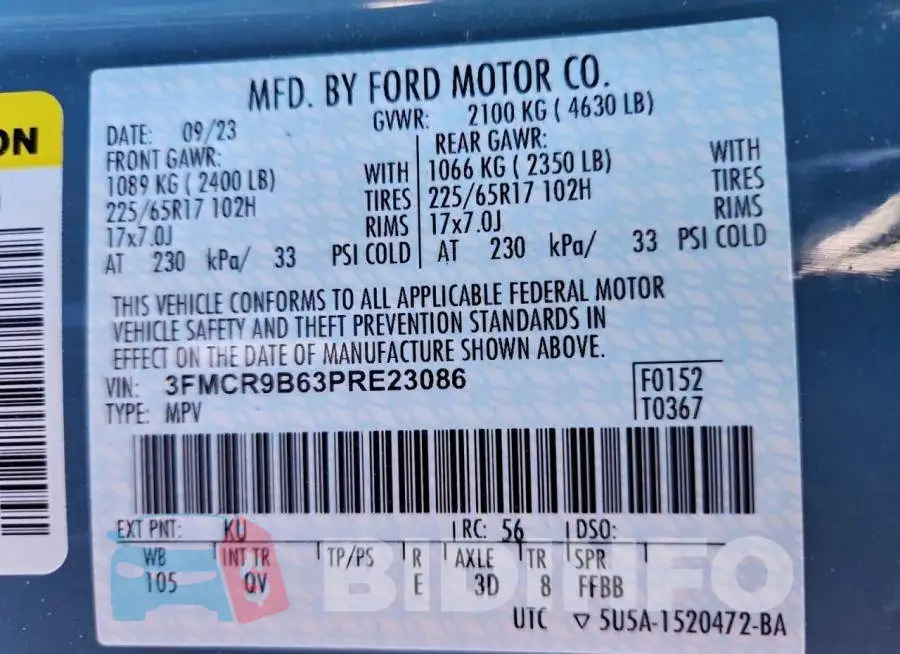 3FMCR9B63PRE23086 Photo# 14
