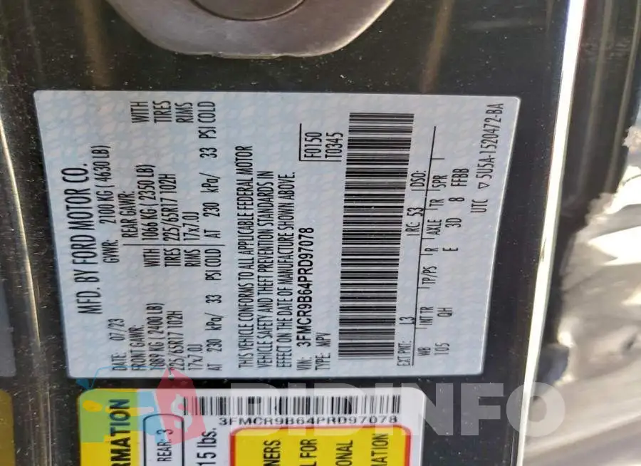 3FMCR9B64PRD97078 Photo# 13