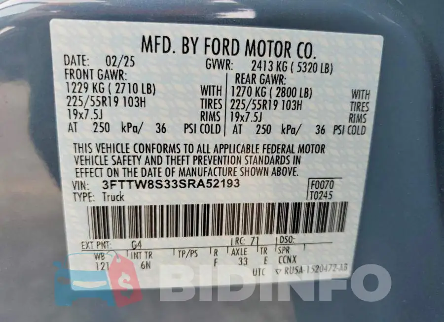 3FTTW8S33SRA52193 Photo# 12