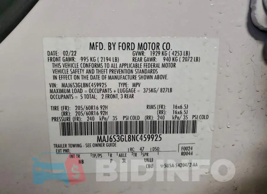 MAJ6S3GL8NC459925 Photo# 13
