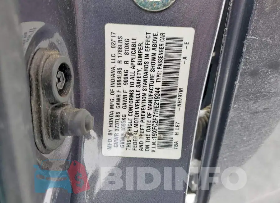 19XFC2F71HE219344 Photo# 12