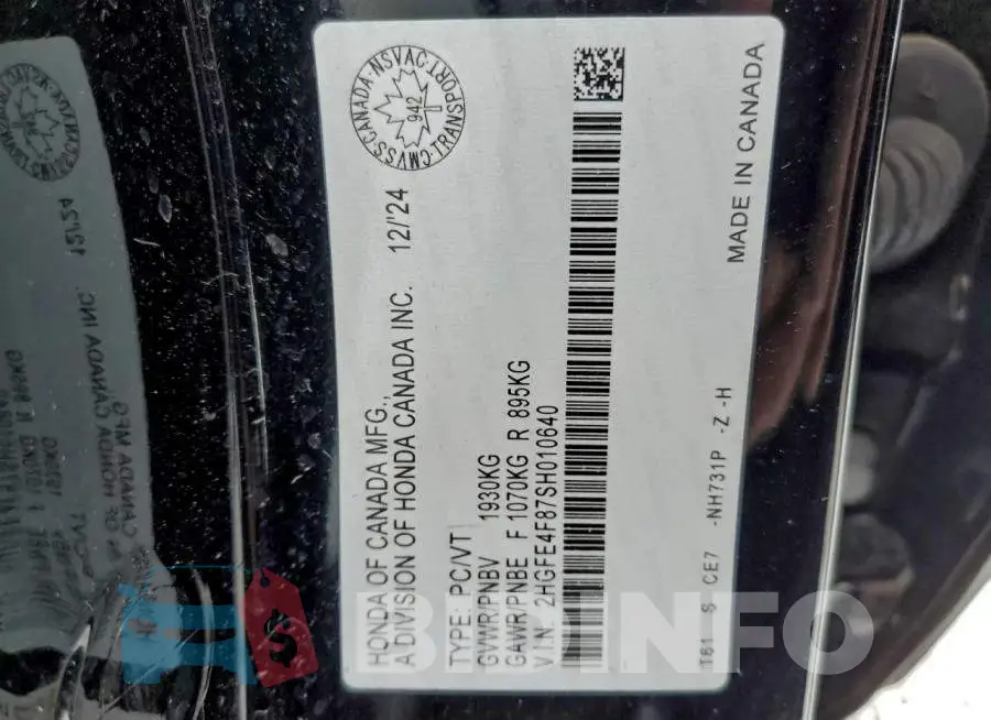 2HGFE4F87SH010640 Photo# 13