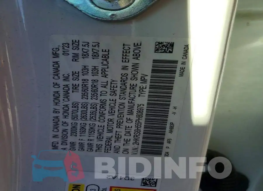 2HKRS6H55PH808975 Photo# 13