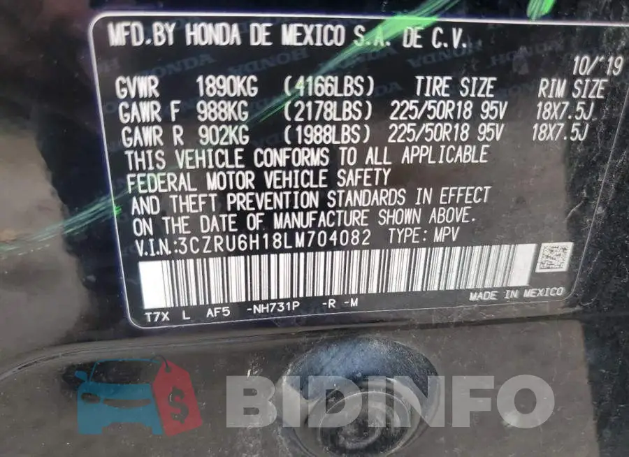 3CZRU6H18LM704082 Photo# 14