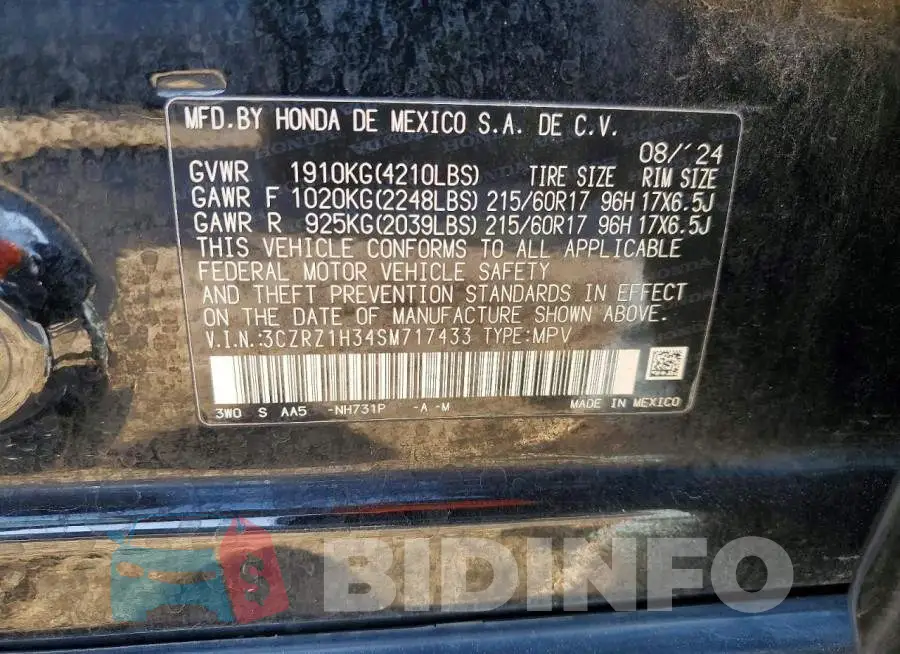 3CZRZ1H34SM717433 Photo# 13