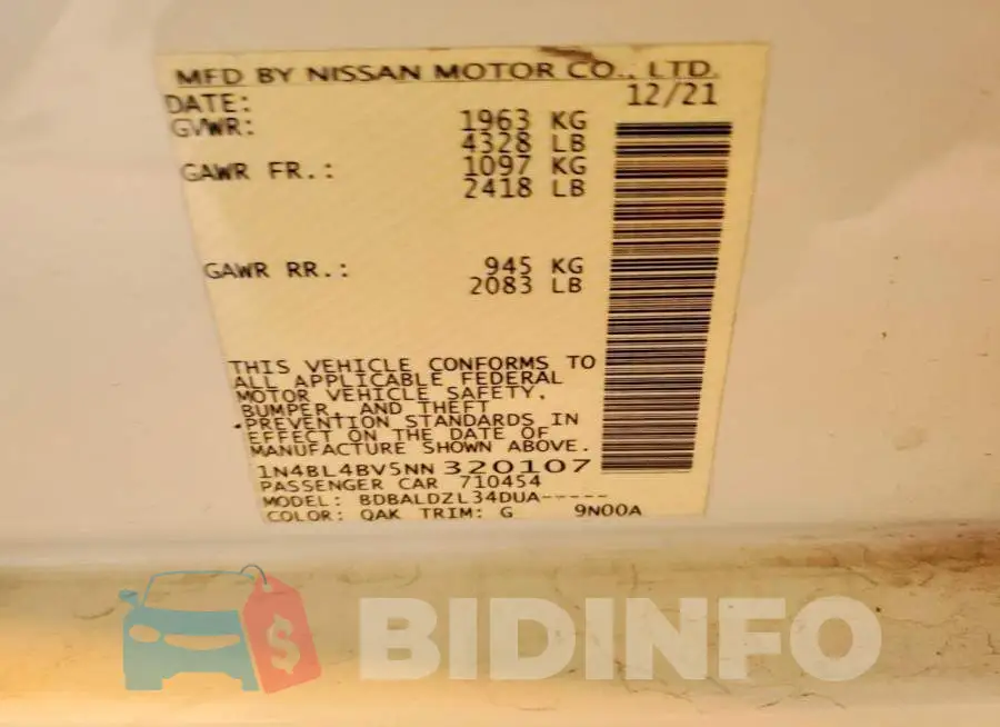 1N4BL4BV5NN320107 Photo# 12