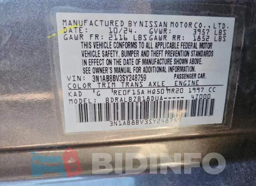 3N1AB8BV3SY248759 Photo# 12