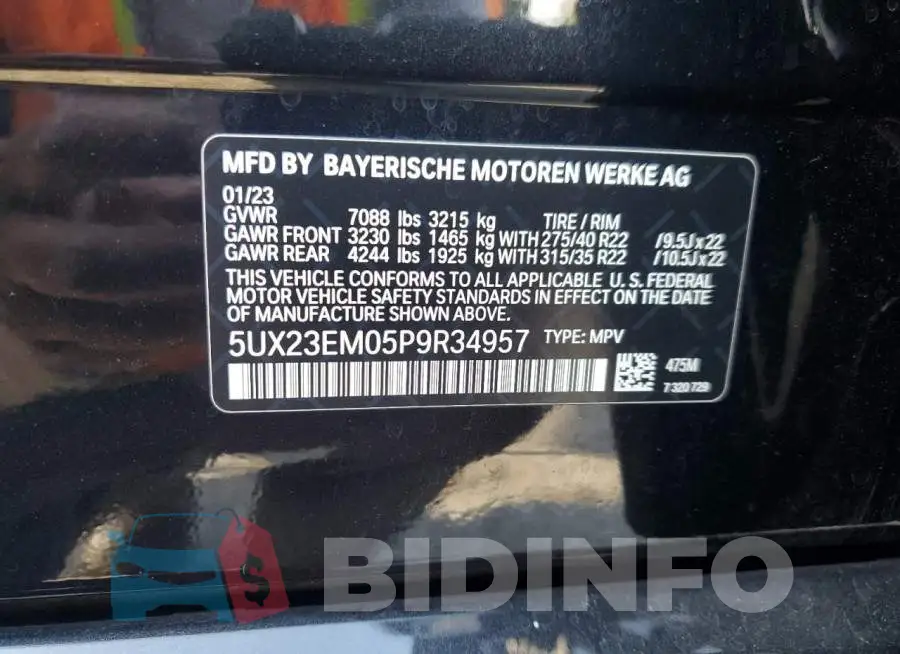 5UX23EM05P9R34957 Photo# 14