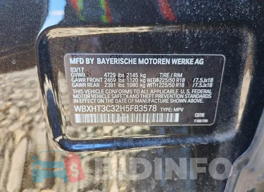 WBXHT3C32H5F83578 Photo# 13