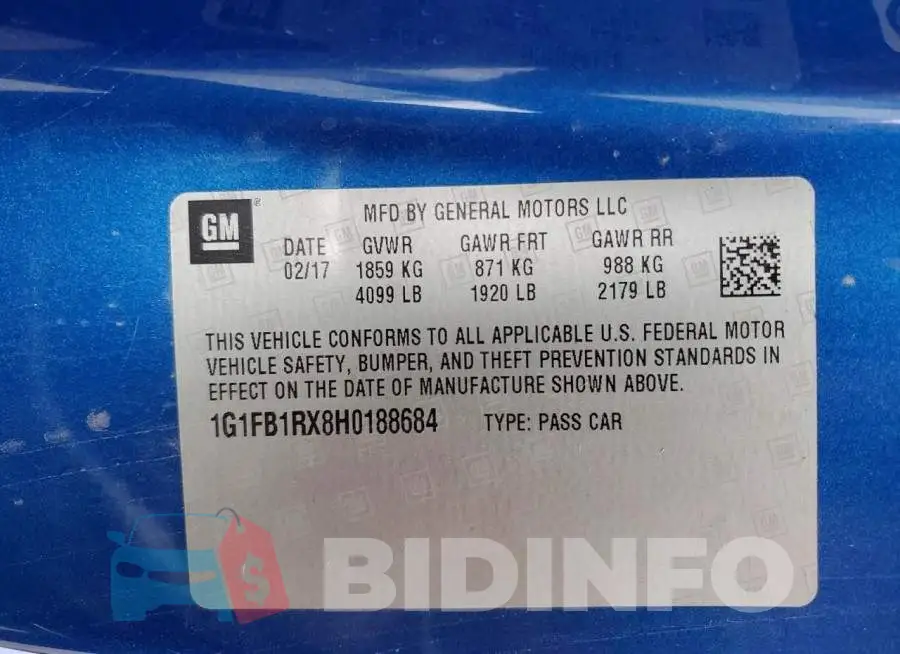 1G1FB1RX8H0188684 Photo# 9