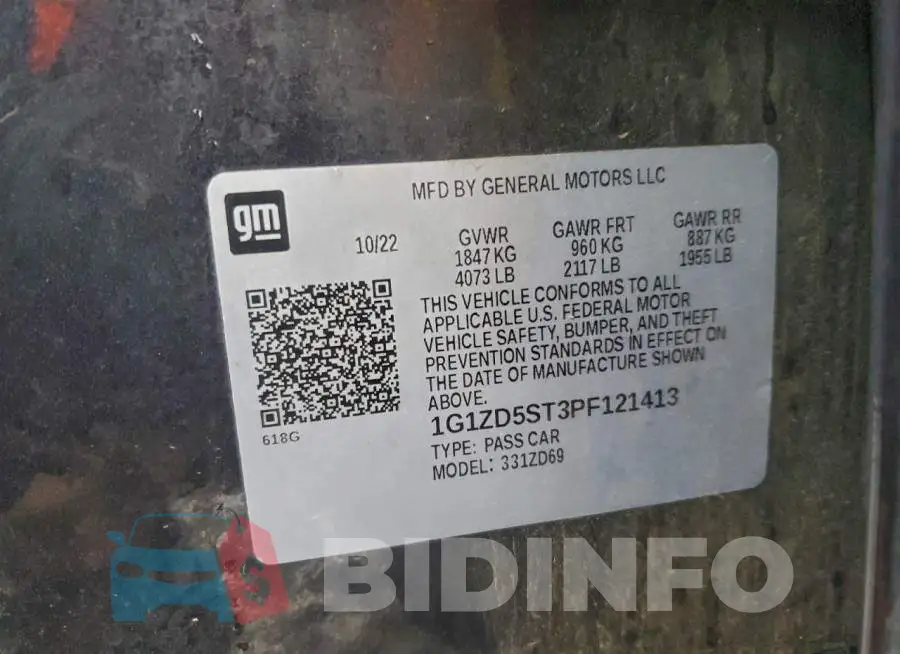 1G1ZD5ST3PF121413 Photo# 12