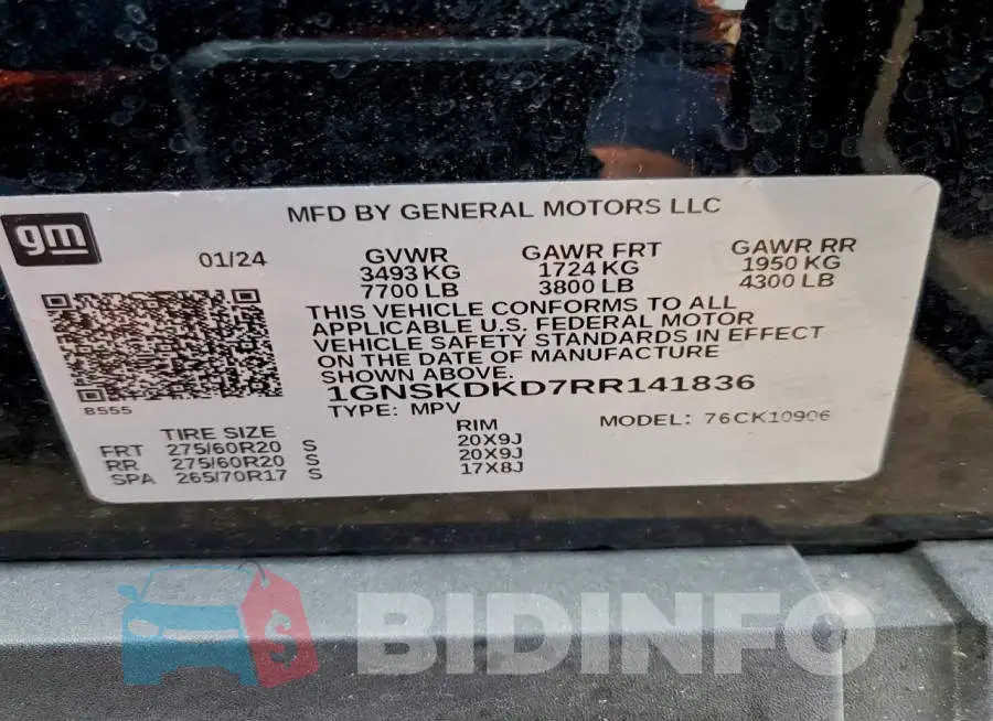 1GNSKDKD7RR141836 Photo# 13