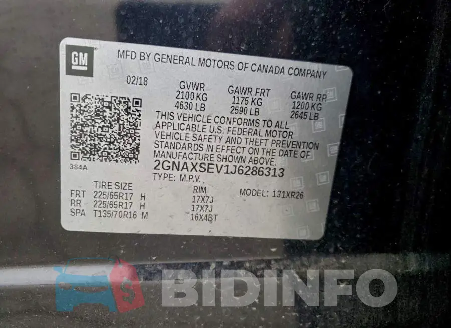 2GNAXSEV1J6286313 Photo# 14