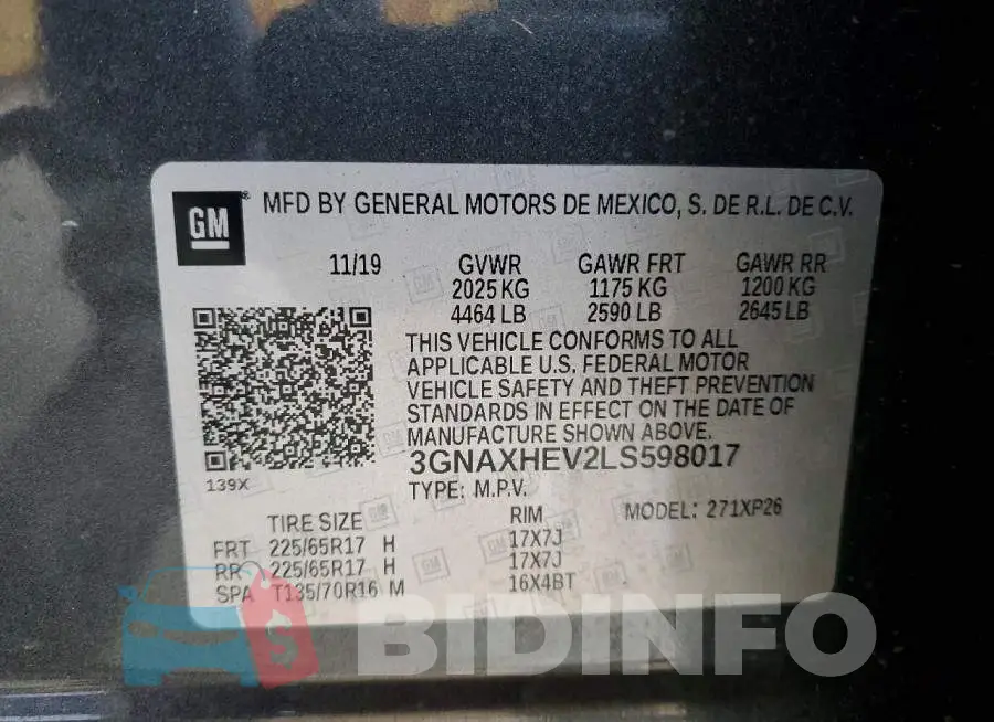 3GNAXHEV2LS598017 Photo# 13