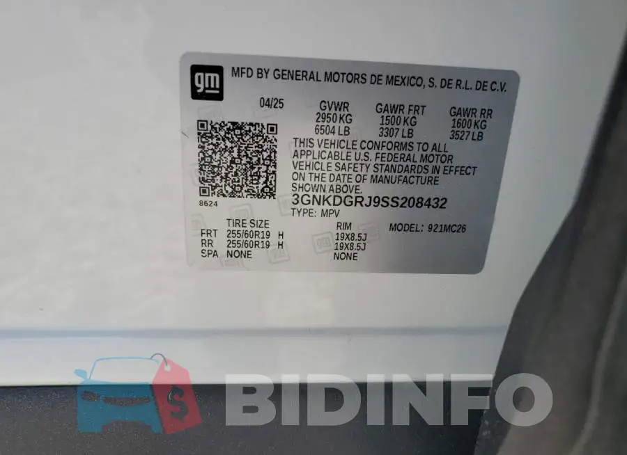 3GNKDGRJ9SS208432 Photo# 13