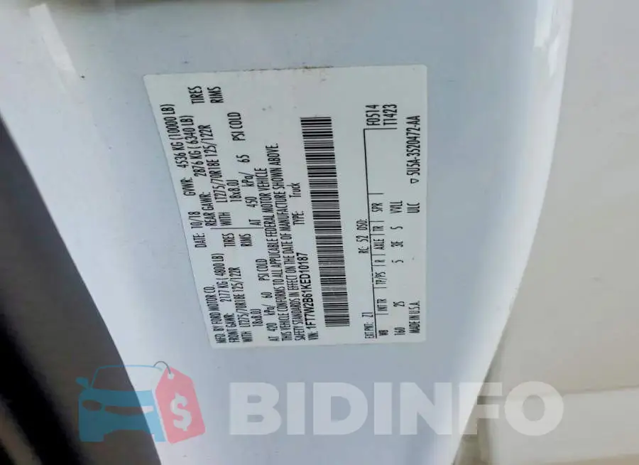 1FT7W2B61KED10187 Photo# 12