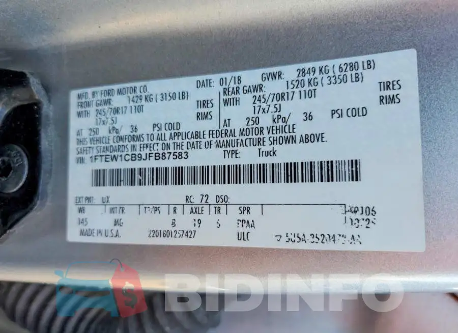 1FTEW1CB9JFB87583 Photo# 12