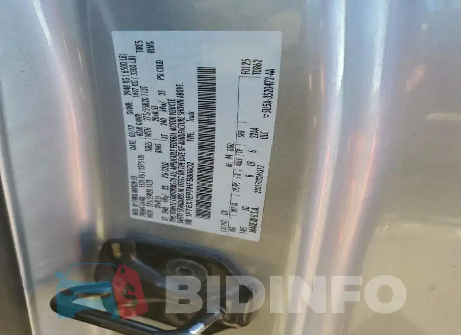 1FTEX1EP7HFB80602 Photo# 12