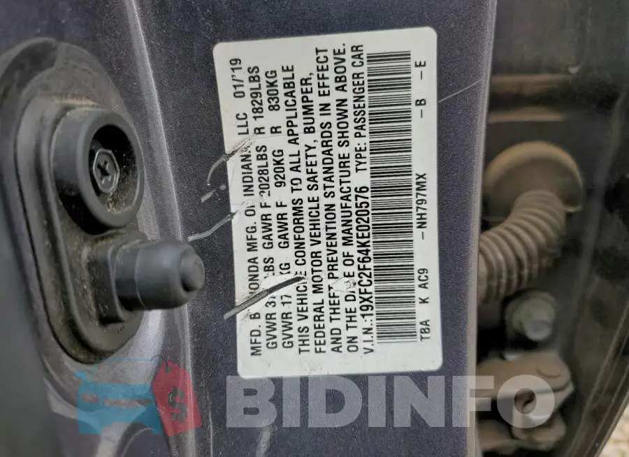 19XFC2F64KE020576 Photo# 12