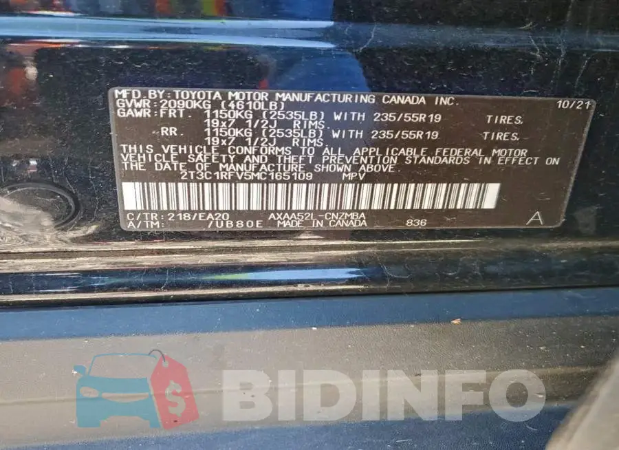 2T3C1RFV5MC165109 Photo# 14