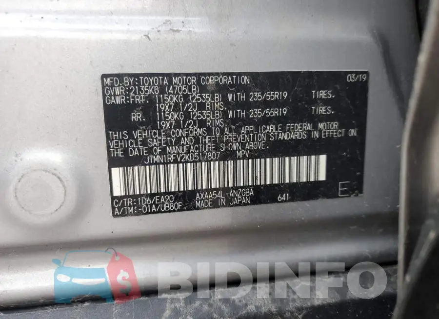 JTMN1RFV2KD517807 Photo# 13
