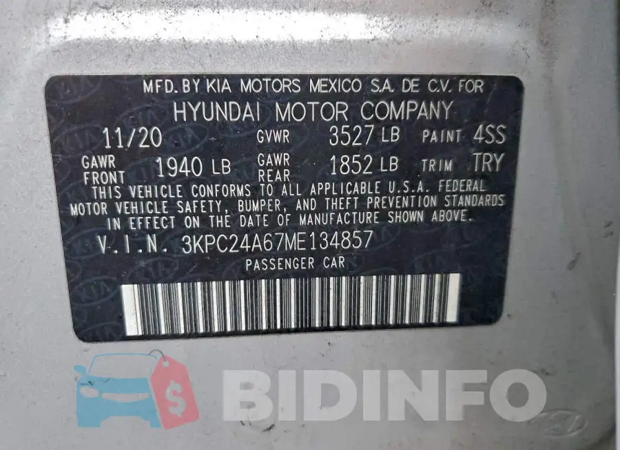 3KPC24A67ME134857 Photo# 12