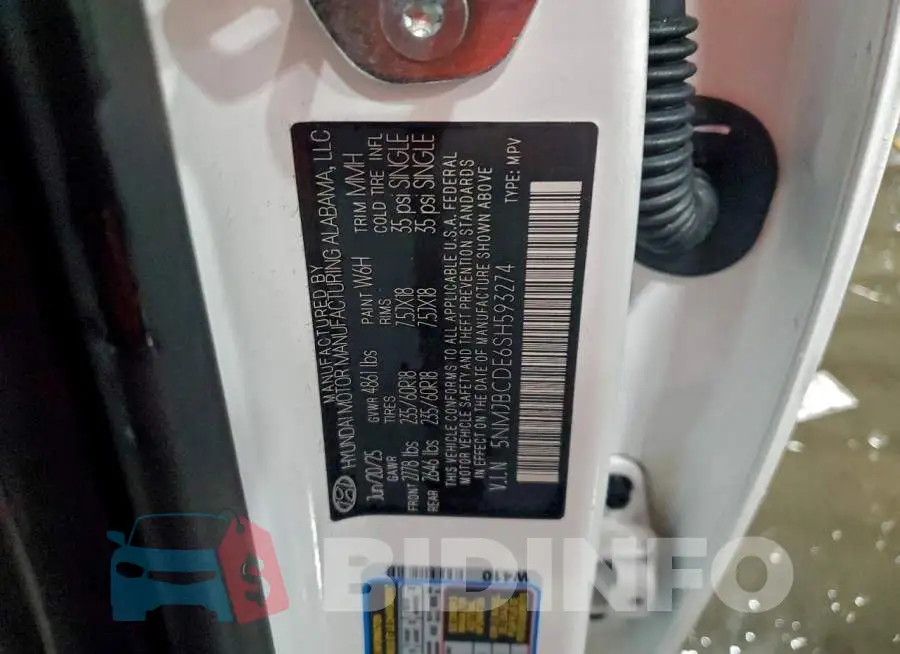 5NMJBCDE6SH593274 Photo# 14