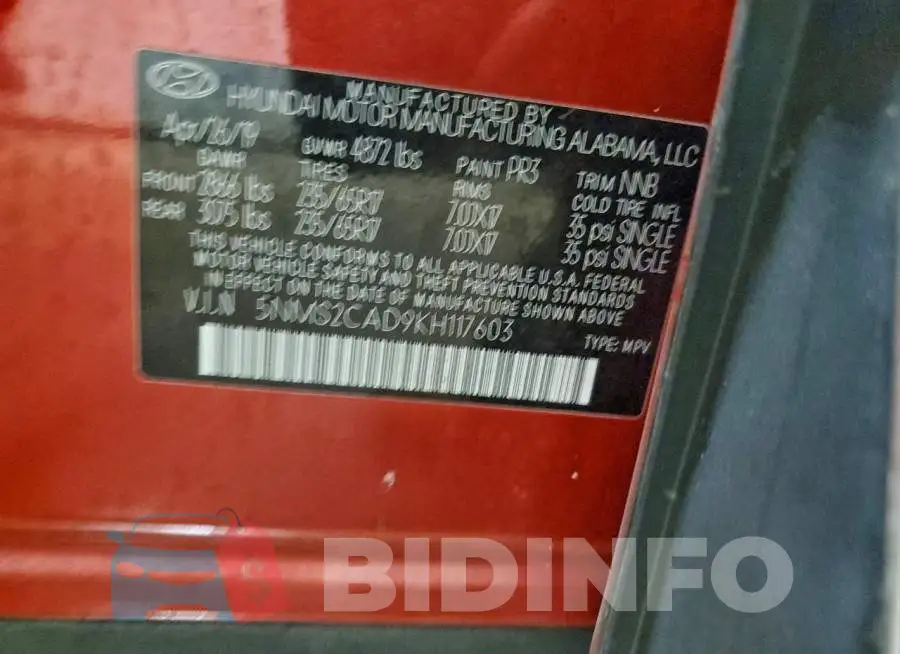 5NMS2CAD9KH117603 Photo# 14